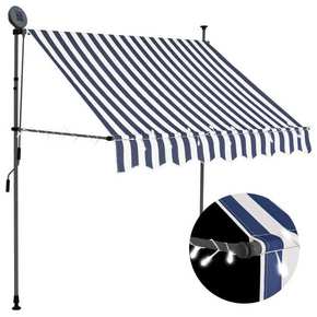 Shumee Ročno zložljiva tenda z LED lučmi 200 cm modra in bela