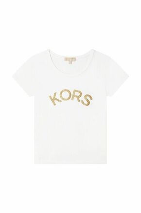 Otroška bombažna kratka majica Michael Kors bela barva - bela. Otroški kratka majica iz kolekcije Michael Kors. Model izdelan iz tanke