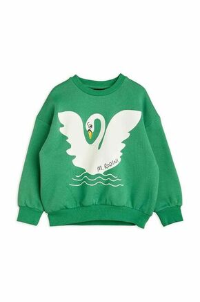 Otroški bombažen pulover Mini Rodini zelena barva - zelena. Otroški pulover iz kolekcije Mini Rodini. Model izdelan iz pletenine s potiskom.