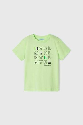 Otroška bombažna kratka majica Mayoral zelena barva - zelena. Otroški kratka majica iz kolekcije Mayoral. Model izdelan iz tanke