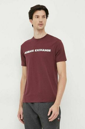 Bombažna kratka majica Armani Exchange bordo barva - bordo. Kratka majica iz kolekcije Armani Exchange