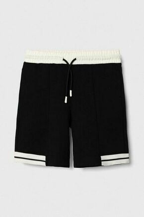 Otroške bombažne kratke hlače Sisley črna barva - črna. Otroški kratke hlače iz kolekcije Sisley