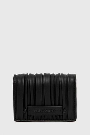 Denarnica Karl Lagerfeld ženski - črna. Mala denarnica iz kolekcije Karl Lagerfeld. Model izdelan iz ekološkega usnja.