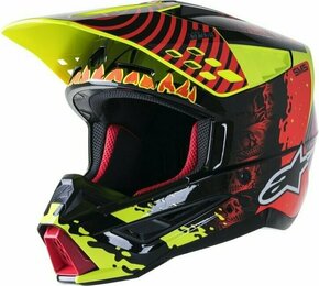 Alpinestars S-M5 Solar Flare Helmet Black/Red Fluorescent/Yellow Fluorescent/Glossy L Čelada