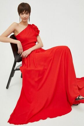 Obleka Artigli rdeča barva - rdeča. Obleka iz kolekcije Artigli. Model izdelan iz enobarvne tkanine. Izrazit model za posebne priložnosti.