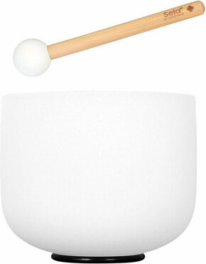 Sela 10" Crystal Singing Bowl Frosted 432 Hz D incl. 1 Wood Mallet