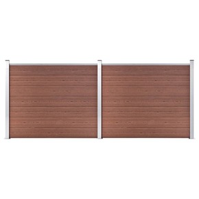 VidaXL Komplet ograjnih panelov WPC 353x146 cm rjav