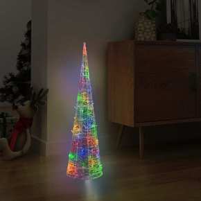 VidaXL Akrilna okrasna LED piramida večbarvna 90 cm