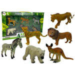Extrastore Set figur Afriške divje živali Kenguru Zebra