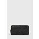 Usnjena denarnica Tory Burch Fleming Soft Zip Continental Wallet ženska, črna barva, 140344.001 - črna. Velika denarnica iz kolekcije Tory Burch. Model izdelan iz naravnega usnja.