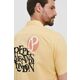 Bombažna srajca Pepe Jeans moška, rumena barva, - rumena. Srajca iz kolekcije Pepe Jeans. Model izdelan iz materiala s potiskom. Ima lomljeni ovratnik.