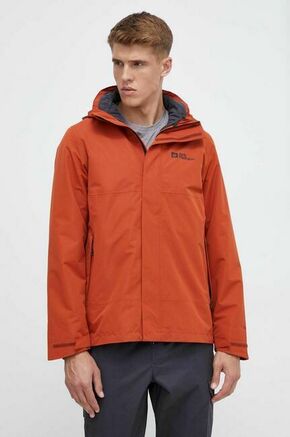 Športna jakna Jack Wolfskin Luntal 3in1 oranžna barva - oranžna. Športna jakna iz kolekcije Jack Wolfskin. Delno podložen model