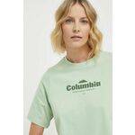 Bombažna kratka majica Columbia zelena barva - zelena. Kratka majica iz kolekcije Columbia. Model izdelan iz elastične pletenine. Izjemno udoben material.