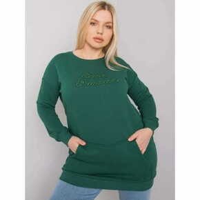 RELEVANCE Ženska plus velikost dolga melanžna majica EASTON temno zelena RV-BL-7094.17P_378928 Univerzalni
