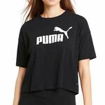 Kratka majica Puma ženski, črna barva - črna. Kratka majica iz kolekcije Puma. Model izdelan iz pletenine s potiskom. Izjemno udoben material.