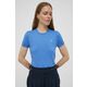 Kratka majica Polo Ralph Lauren ženski - modra. Kratka majica iz kolekcije Polo Ralph Lauren. Model izdelan iz elastične pletenine.
