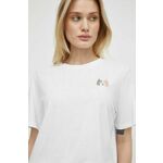 Bombažna kratka majica G-Star Raw ženski, bela barva - bela. Kratka majica iz kolekcije G-Star Raw, izdelana iz pletenine z nalepko. Model iz izjemno udobne bombažne tkanine.