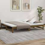 Greatstore Izvlečna dnevna postelja medeno rjava 2x(90x190) cm borovina