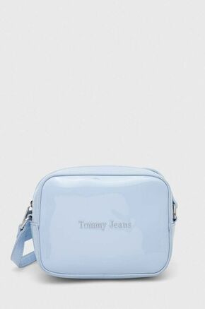Torbica Tommy Jeans - modra. Majhna torbica iz kolekcije Tommy Jeans. Model na zapenjanje
