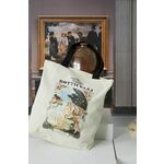 Bombažna vrečka Medicine bež barva - bež. Velika bombažna vrečka iz posebne kolekcije Eviva L'arte. Model brez zapenjanja, izdelan bombažnega materiala.