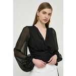 Svilena srajca Elisabetta Franchi črna barva - črna. Srajca iz kolekcije Elisabetta Franchi, izdelana iz lahke tkanine. Model iz izjemno udobnega, visokokakovostnega materiala.