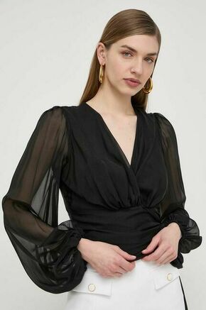 Svilena srajca Elisabetta Franchi črna barva - črna. Srajca iz kolekcije Elisabetta Franchi