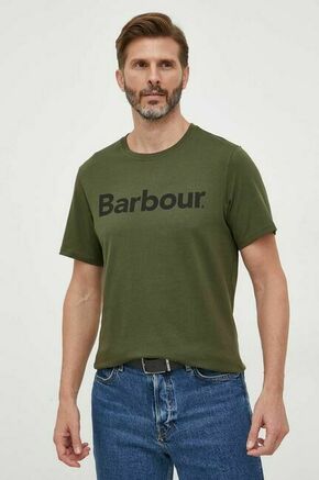 Bombažna kratka majica Barbour zelena barva - zelena. Kratka majica iz kolekcije Barbour