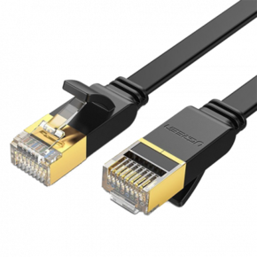 Ugreen ploščati kabel internetni omrežni kabel ethernet patchcord rj45 cat 7 stp lan 10 gbps 5m črna (nw106 11263)