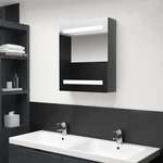 shumee LED kopalniška omarica z ogledalom sijoče siva 50x14x60 cm