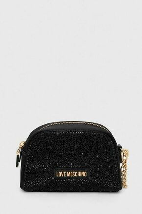 Kozmetična torbica Love Moschino črna barva - črna. Majhna kozmetična torbica iz kolekcije Love Moschino. Model izdelan iz tekstilnega materiala.