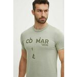 Kratka majica Colmar moški, zelena barva - zelena. Kratka majica iz kolekcije Colmar, izdelana iz elastične pletenine. Model iz izjemno udobne, zračne tkanine.