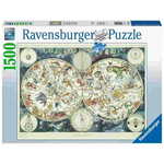 Ravensburger Zemljevid sveta z živalimi sestavljanka, 1500 delov