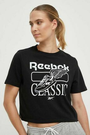Bombažna kratka majica Reebok črna barva - črna. Kratka majica iz kolekcije Reebok