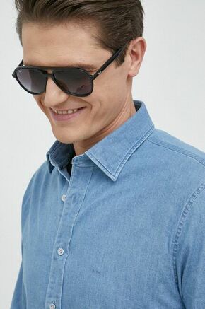 Jeans srajca Michael Kors moška - modra. Srajca iz kolekcije Michael Kors. Model izdelan iz enobarvne tkanine. Ima klasičen