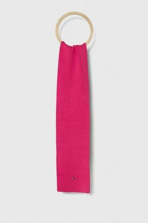 Otroški šal Tommy Hilfiger roza barva - roza. Otroške Šal iz kolekcije Tommy Hilfiger. Model izdelan iz enobarvne pletenine.
