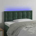 shumee LED posteljno vzglavje temno zeleno 90x5x78/88 cm žamet