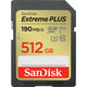SanDisk SDXC kartica 512GB Extreme PLUS (R 190 MB/s W130 MB/s Class 10, UHS-I U3 V30)