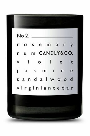 Candly dišeča sojina sveča No2. Rosemary &amp; Rum - črna. Dišeča sveča iz kolekcije Candly. Model izdelan iz stekla.