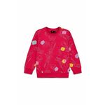 Otroški bombažen pulover Lego roza barva - roza. Otroški pulover iz kolekcije Lego. Model izdelan iz vzorčaste pletenine.