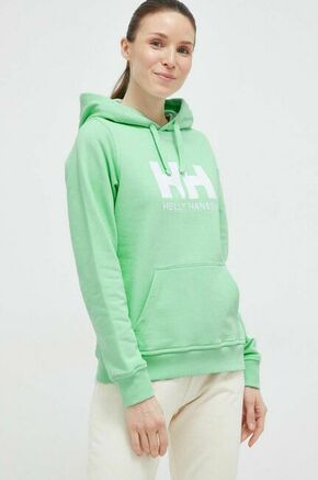 Helly Hansen bluza - zelena. Mikica s kapuco iz kolekcije Helly Hansen. Model izdelan iz debele