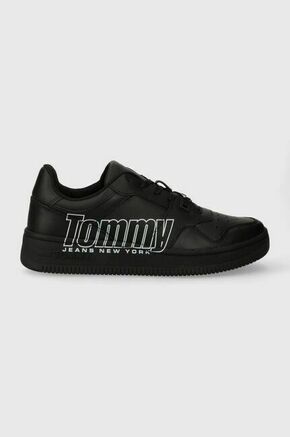 Superge Tommy Jeans TJM BASKET LOGO črna barva