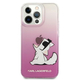 KARL LAGERFELD KLHCP13LCFNRCPI za iPhone 13 Pro prozorno pink zaščita - Choupette Fun