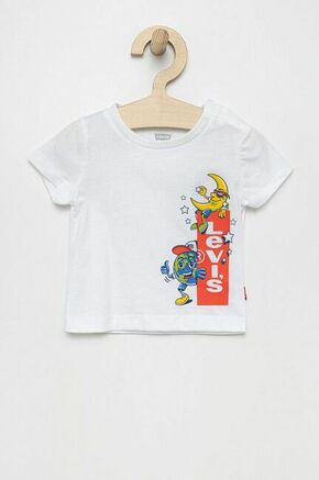 Levi's otroška majica - bela. T-shirt otrocih iz zbirke Levi's. Model narejen iz tanka