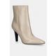 Guess gležnarski čevlji z visoko peto ženski usnjeni RAFFA bež FLTRFF.LEA10.BEIGE