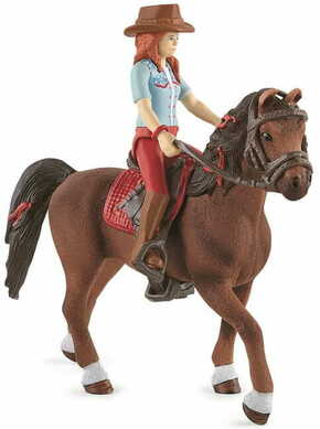 Schleich Rdečelaska Hannah s premičnimi sklepi na konju