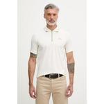 Karl Lagerfeld polo majica moška bombažna z elastanom bež 562221.745021