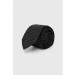 Svilena kravata HUGO črna barva - črna. Kravata iz kolekcije HUGO. Model izdelan iz vzorčaste tkanine. Visokokakovosten, udoben material.
