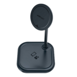 2v1 15W Qi brezžični polnilnik in stojalo za iPhone in Apple AirPods E6 črne barve