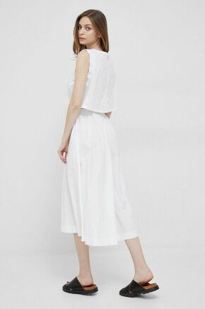 Obleka Deha bela barva - bela. Obleka iz kolekcije Deha. Nabran model