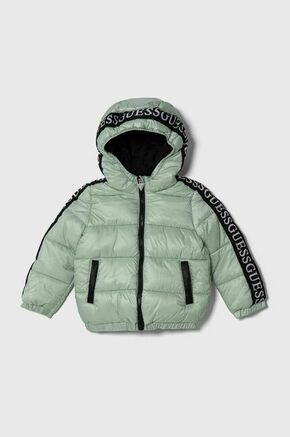 Otroška jakna Guess turkizna barva - turkizna. Otroški jakna iz kolekcije Guess. Podložen model